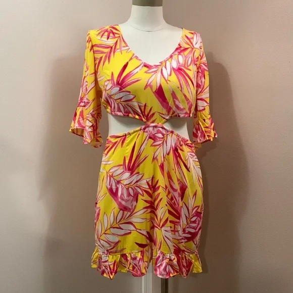 strapless open back dress Hot Pink Dress by Just Add Heels main image 1